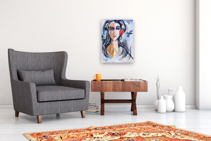 Tiny Visitor by Sharon Sieben |  In Room View of Artwork 