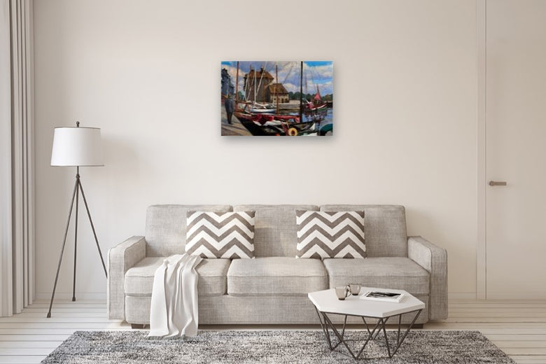 Morning in Honfleur by Jonelle Summerfield |  In Room View of Artwork 