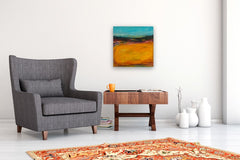 Original art for sale at UGallery.com | Sunlit Meadow by Kajal Zaveri | $850 | acrylic painting | 20' h x 20' w | thumbnail 5