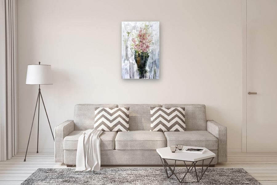 Bouquet with Hummingbird III by Naoko Paluszak |  In Room View of Artwork 
