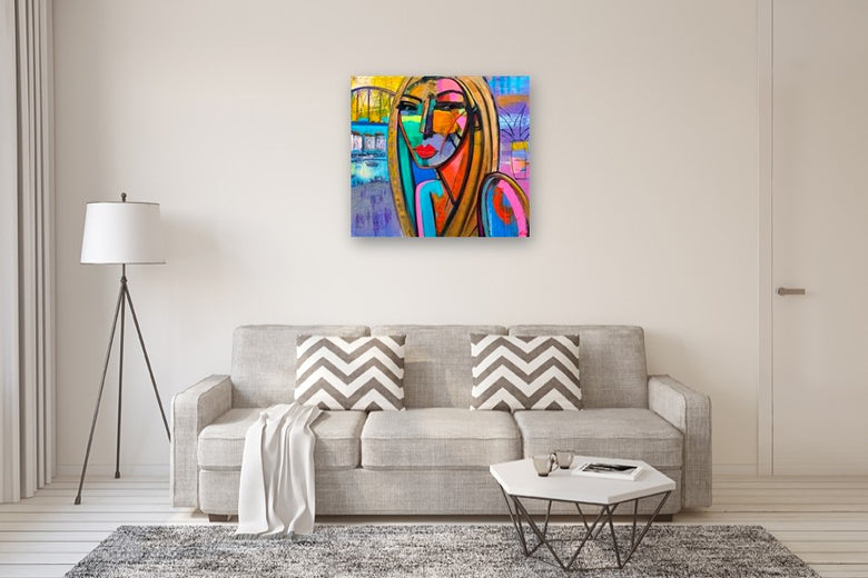 Portrait in  a Room with a View by Allen Wittert |  In Room View of Artwork 