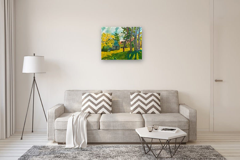 Barn in Spring by Robert Hofherr |  In Room View of Artwork 