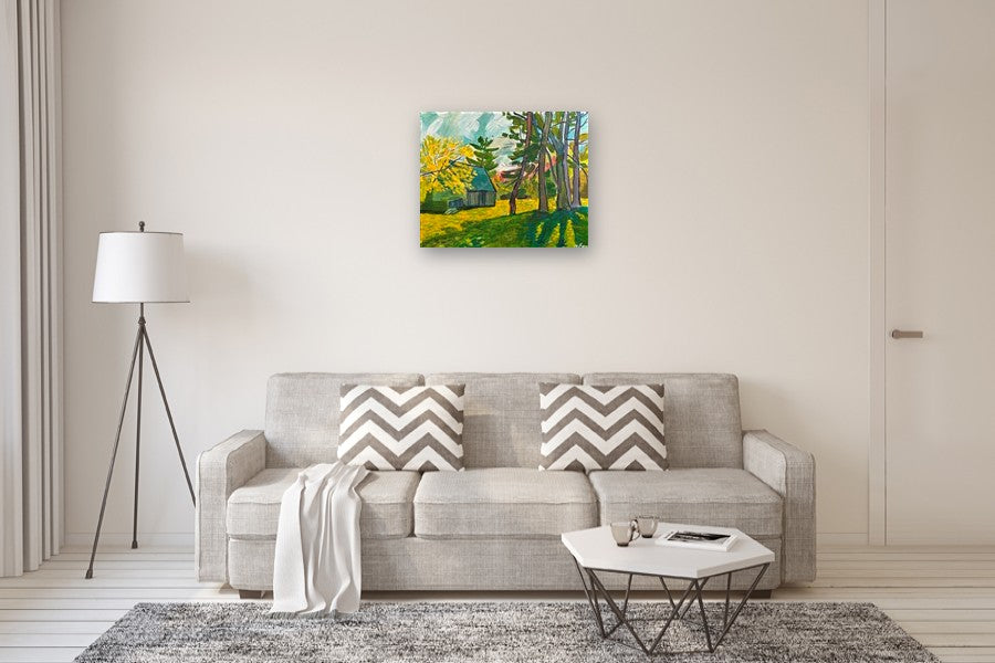 Barn in Spring by Robert Hofherr |  In Room View of Artwork 