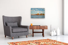 Original art for sale at UGallery.com | Wisconsin Lake on a Fall Day by Karen d’Angeac Mihm | $1,050 | oil painting | 18' h x 24' w | thumbnail 5