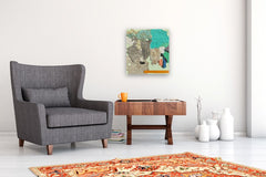 Original art for sale at UGallery.com | Conversation 3 by Joey Korom | $850 | mixed media artwork | 20' h x 20' w | thumbnail 5
