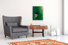 Original art for sale at UGallery.com | Serenity in Scarlet and Green by Warren Keating | $2,200 | oil painting | 24' h x 18' w | thumbnail 5