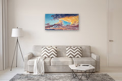 Original art for sale at UGallery.com | Ominous Clouds by Renee Noel | $4,200 | acrylic painting | 24' h x 48' w | thumbnail 5