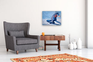 Man Checking the Time in Paris by Warren Keating |  In Room View of Artwork 