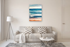 Original art for sale at UGallery.com | Where the Sea Meets the Sky by Nava Lundy | $2,775 | mixed media artwork | 41' h x 31' w | thumbnail 5