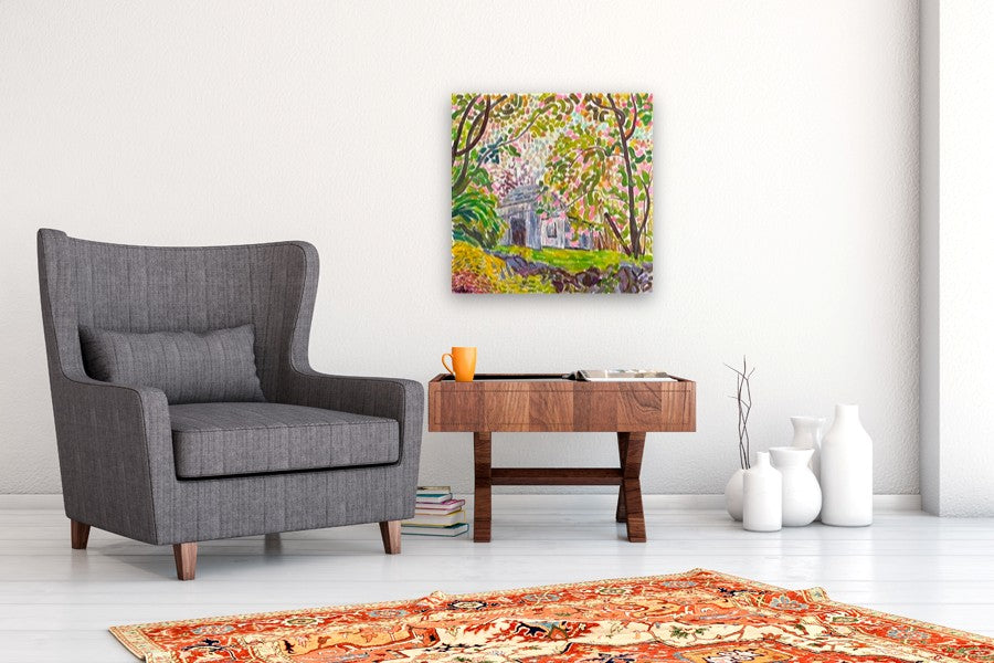 Barn on Myrtle Street by Robert Hofherr |  In Room View of Artwork 