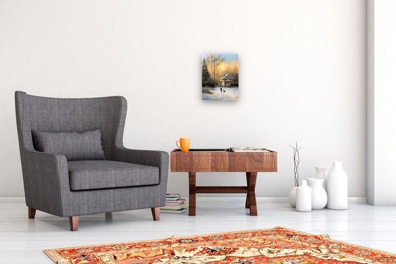 Winter Evening by Nikolay Rizhankov |  In Room View of Artwork 