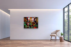 Original art for sale at UGallery.com | Among Friends by Scott Dykema | $5,500 | mixed media artwork | 48' h x 60' w | thumbnail 5