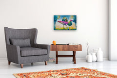 Original art for sale at UGallery.com | Celestial Journey by Evgenia Smirnova | $750 | watercolor painting | 15' h x 23' w | thumbnail 5