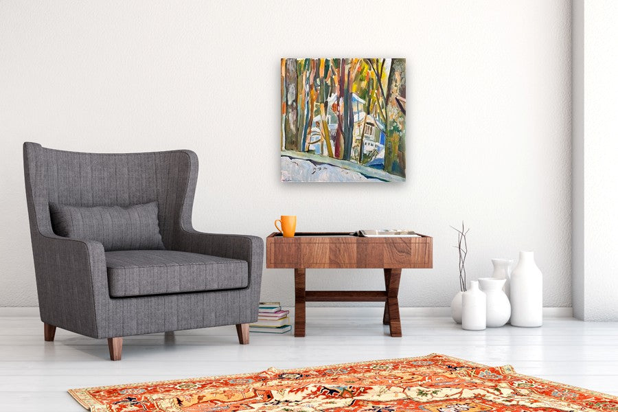 Sunlight on Trees by Robert Hofherr |  In Room View of Artwork 