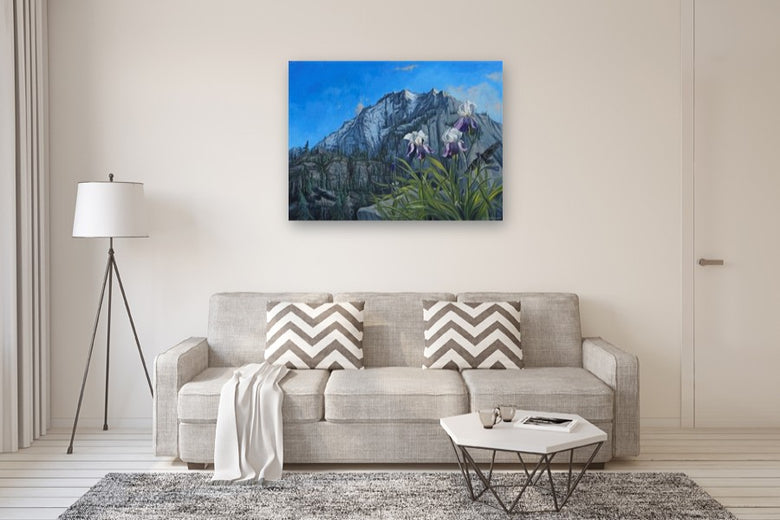 Blue Air Irises by Jay Jensen |  In Room View of Artwork 