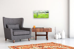 Spring Trees in the Grass by Janet Dyer |  In Room View of Artwork 