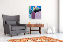 Original art for sale at UGallery.com | Grayish Pink by Benjamin Xu | $1,250 | oil painting | 24' h x 22' w | thumbnail 5