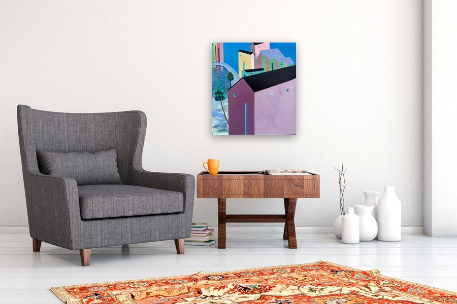 Grayish Pink by Benjamin Xu |  In Room View of Artwork 