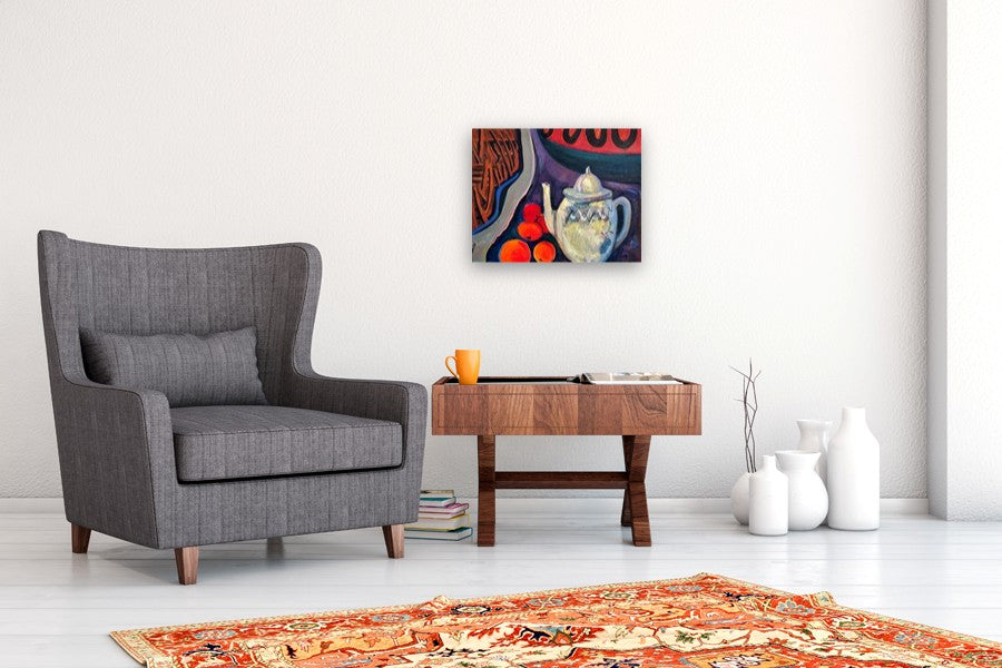 The Teapot’s Tale by Lynne Meneses |  In Room View of Artwork 