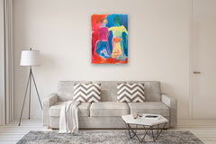 Original art for sale at UGallery.com | Balancing Act by Robin Okun | $1,975 | acrylic painting | 40' h x 30' w | thumbnail 4