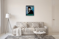 Original art for sale at UGallery.com | Pearl with a Girl's Earring by Edward McHugh | $2,175 | acrylic painting | 30' h x 24' w | thumbnail 5