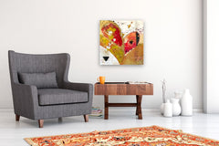 Original art for sale at UGallery.com | Hearts of Gold by Linda Shaffer | $750 | mixed media artwork | 24' h x 24' w | thumbnail 5