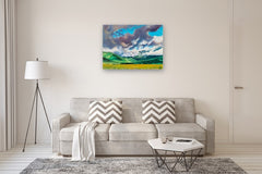 Original art for sale at UGallery.com | Green Pastures by Renee Noel | $3,975 | acrylic painting | 30' h x 40' w | thumbnail 5