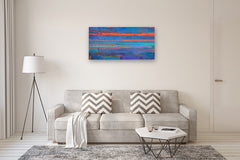 Original art for sale at UGallery.com | Ice Blue Lake and the Horizon by Srinivas Kathoju | $3,275 | oil painting | 24' h x 48' w | thumbnail 5