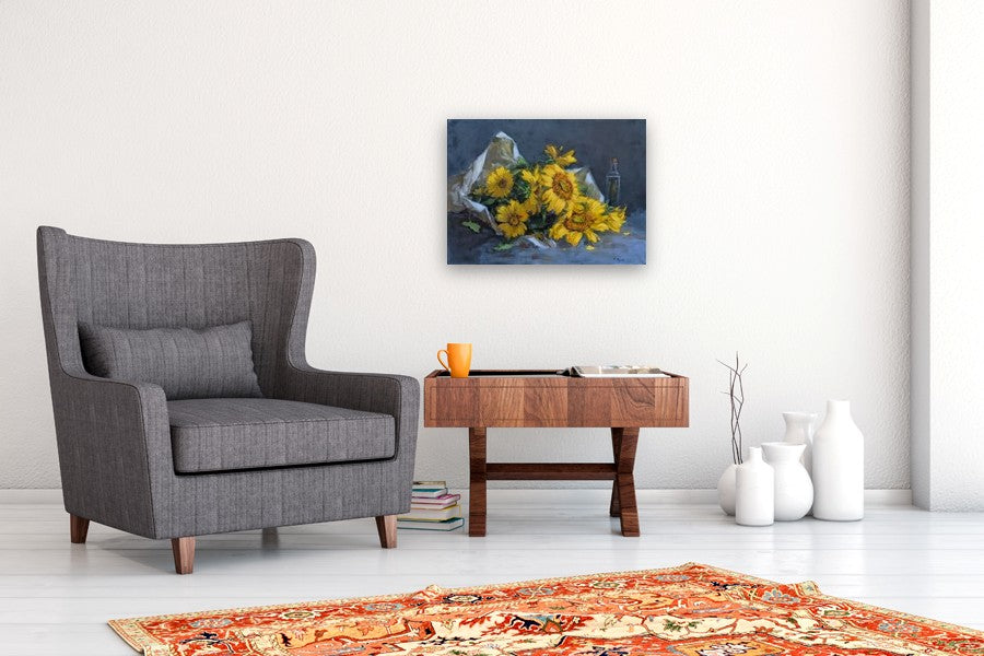 A Bouquet of Sunshine by Viktoria Majestic |  In Room View of Artwork 