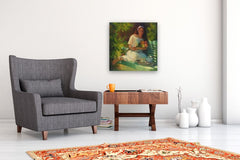 Original art for sale at UGallery.com | Alana with Roses by Sherri Aldawood | $2,450 | oil painting | 24' h x 24' w | thumbnail 5
