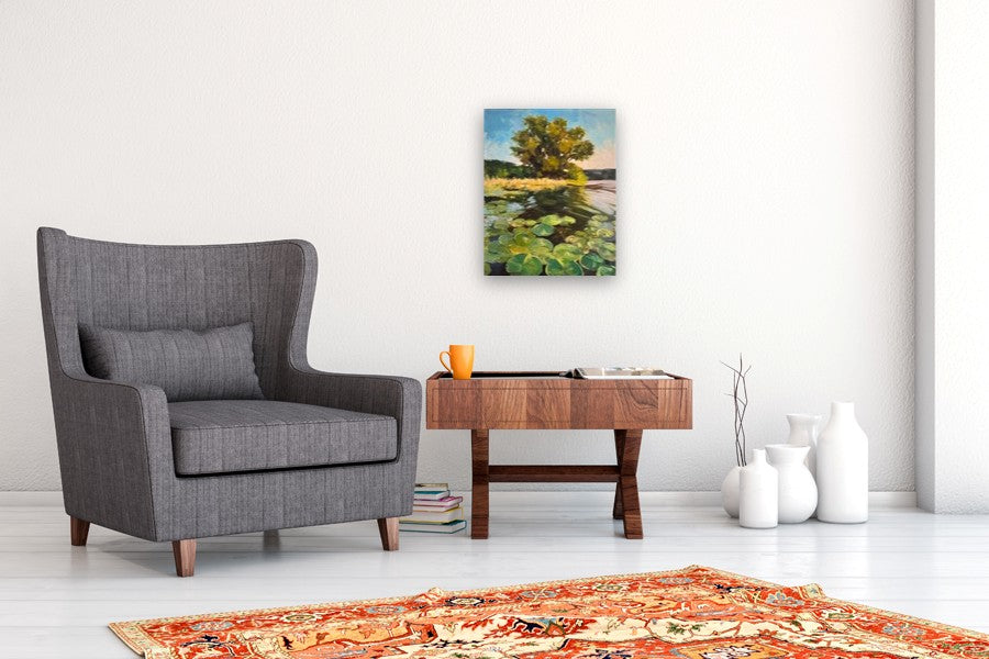 View of Water Lily Pads by Jonelle Summerfield |  In Room View of Artwork 