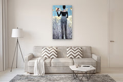 Original art for sale at UGallery.com | Tight Pants by Mary Pratt | $3,000 | oil painting | 48' h x 30' w | thumbnail 5