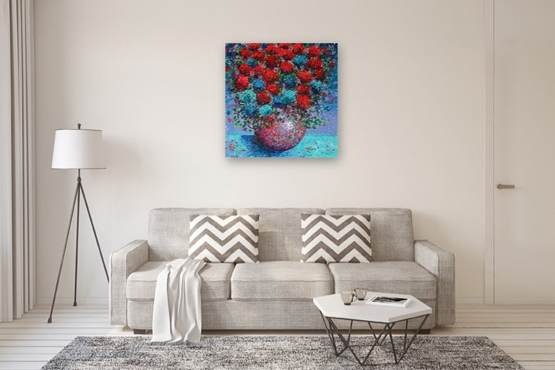 Red Vibrations by Jeff Fleming |  In Room View of Artwork 