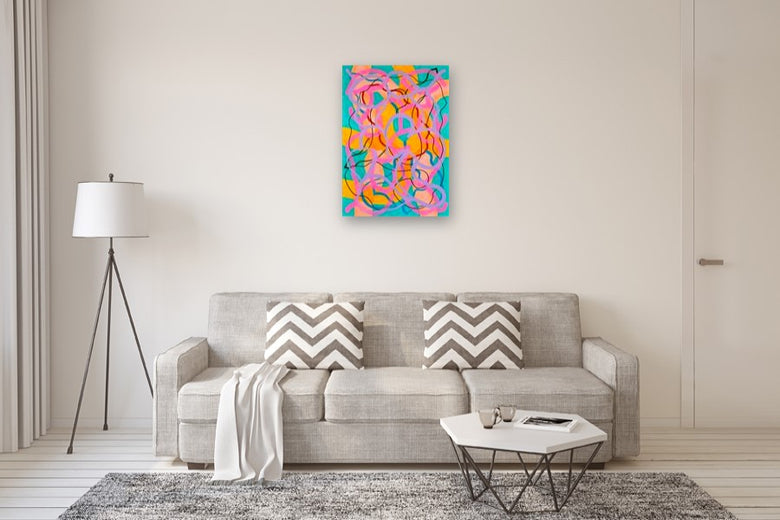 Big Green Series # 9 by Russell Jacobs |  In Room View of Artwork 