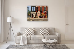 Original art for sale at UGallery.com | Blondie on Bleecker by Nick Savides | $7,600 | oil painting | 36' h x 48' w | thumbnail 4