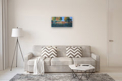 Original art for sale at UGallery.com | Sunset in the State Park by Janet Dyer | $1,175 | acrylic painting | 15' h x 30' w | thumbnail 5