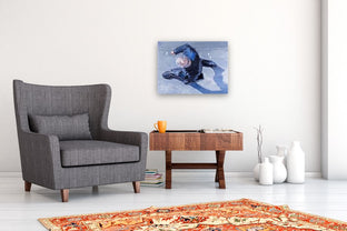 Parisian in Black with White Hair by Warren Keating |  In Room View of Artwork 