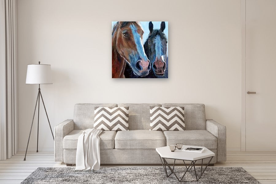 Hey Friend, Why the Long Face? by Heather Foster |  In Room View of Artwork 