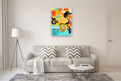 Original art for sale at UGallery.com | Warrior September 09 2026 by René Serrano Rodríguez | $1,900 | acrylic painting | 39' h x 29' w | thumbnail 5