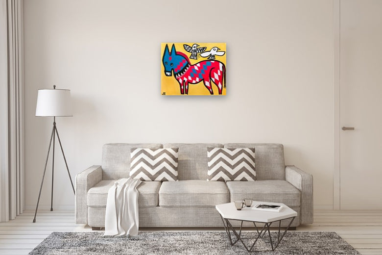 Holiday Donkey by Jessica JH Roller |  In Room View of Artwork 