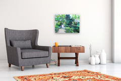Original art for sale at UGallery.com | Path in Nature Preserve by Janet Dyer | $975 | acrylic painting | 18' h x 24' w | thumbnail 5
