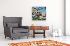 Original art for sale at UGallery.com | La Maison by Arden Rose | $825 | mixed media artwork | 23.5' h x 23.5' w | thumbnail 5