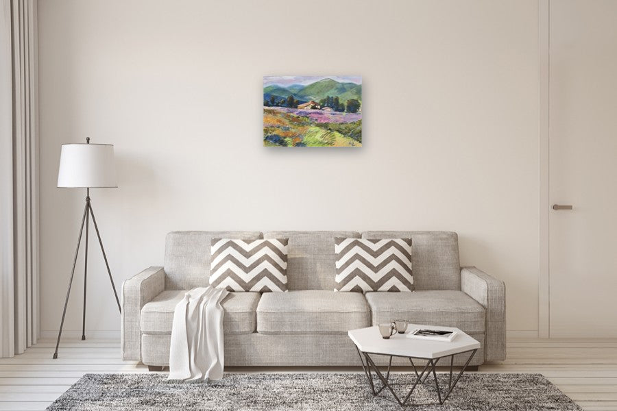 House in the Mountains by Gulshaba Abbasova |  In Room View of Artwork 
