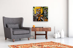 Original art for sale at UGallery.com | Culprits by Lee Smith | $950 | mixed media artwork | 24' h x 24' w | thumbnail 5