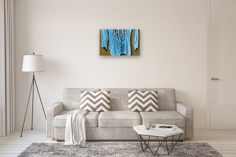 Blue Ruffle by Duane Brown |  In Room View of Artwork 