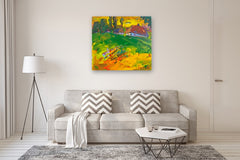 Original art for sale at UGallery.com | Warm Evening. Summer in the Village by Oleksiy Ivanyuk | $3,450 | oil painting | 39.37' h x 43.31' w | thumbnail 5
