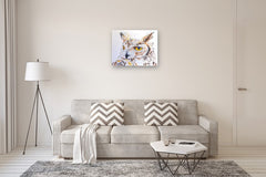 Original art for sale at UGallery.com | Max the Great Horned Owl Hearing Hooting by Emil Morhardt | $1,375 | acrylic painting | 24' h x 30' w | thumbnail 5