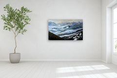 Original art for sale at UGallery.com | Mountain Sanctuary by Tiffany Blaise | $5,450 | oil painting | 36' h x 60' w | thumbnail 5