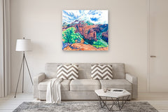 Original art for sale at UGallery.com | Canyon Calling by Crystal DiPietro | $6,200 | oil painting | 42' h x 48' w | thumbnail 5
