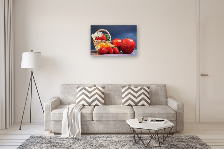 Apples and Strawberries by John Jaster |  In Room View of Artwork 